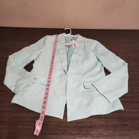 Justfab Flap Pocket Blazer NWT Mint Green XL Dark Marks - Picture 2 of 10